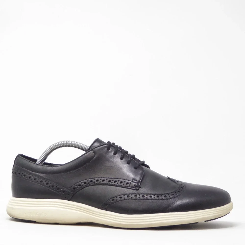 Cole Haan Grand Tour Mens Wingtip Oxford Shoes Black Leather C29413 10M